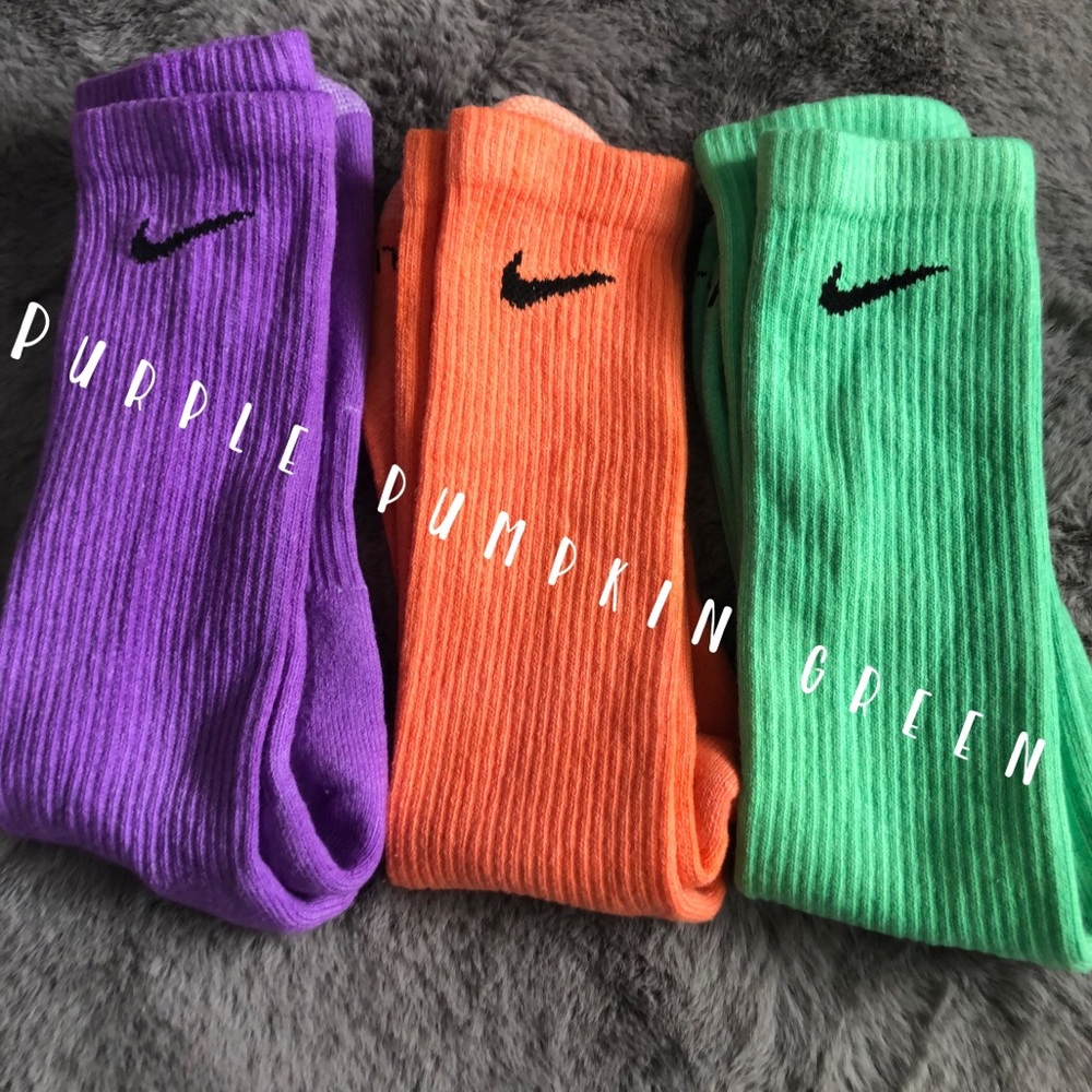 🆕3 Pack ⭐️Nike Custom Colour Unisex Crew Socks | Any colour you choose - Picture 7 of 13